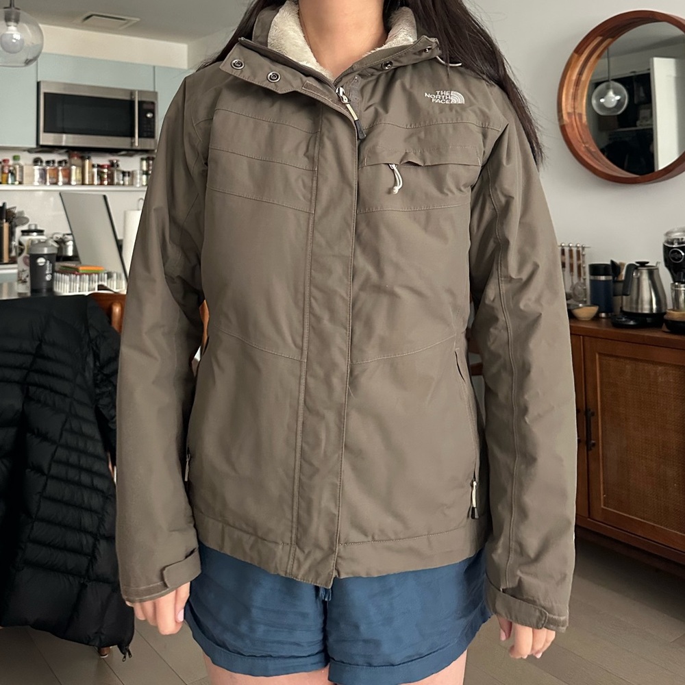 North face olive larger winter jacket